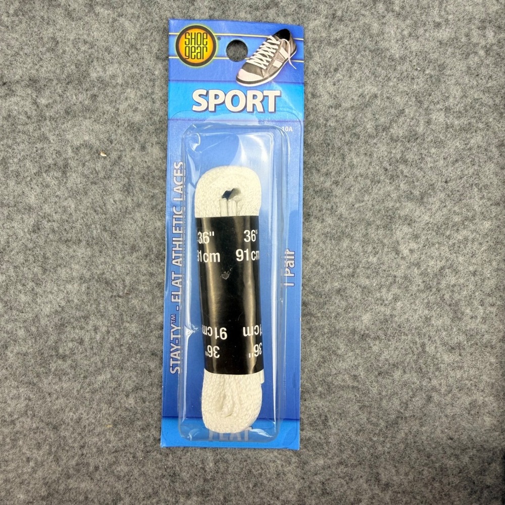 Shoe Gear Sport Flat Athletic Shoe Laces White 36" 91cm Stay-Ty 1 Pair New